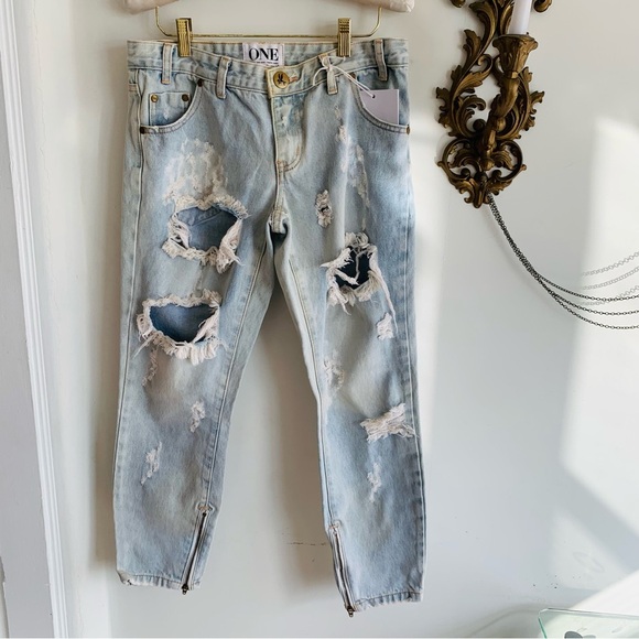ONE TEASPOON DESTROYED FREE BIRD JEANS - Picture 3 of 16